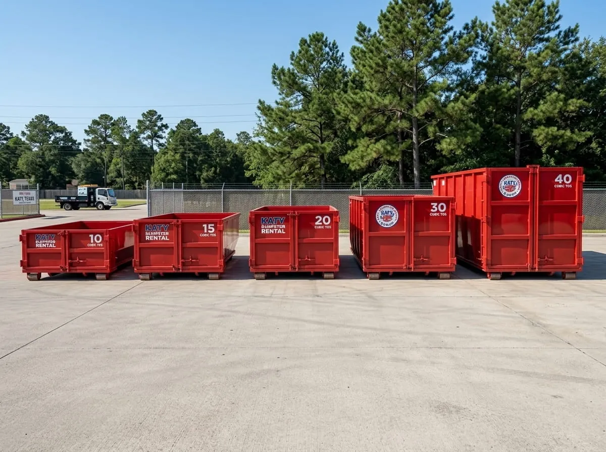 Katy Dumpster Rental Group roll-off container and truck working a job in Harris, Fort Bend and Waller Counties